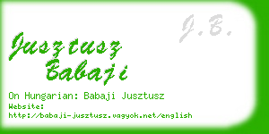 jusztusz babaji business card